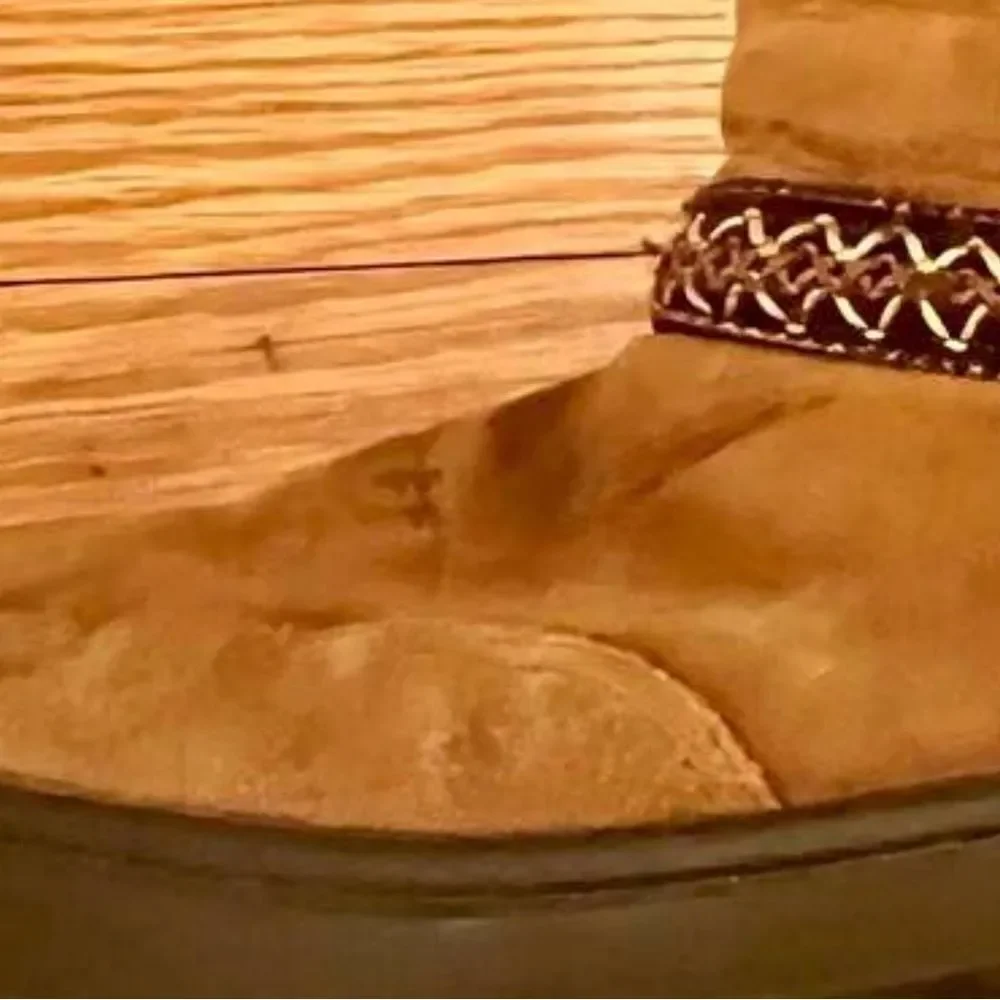 UGG Brown Suede Boots with Knit Accents